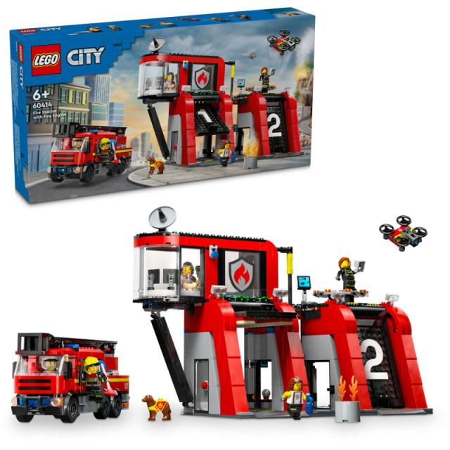 LEGO® City - Tűzoltóállomás és tűzoltóautó (60414) 